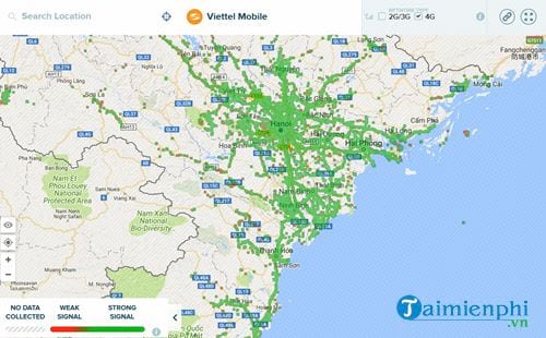 Xem vùng phủ sóng của Viettel, Mobifone, Vinaphone, Vietnammobile