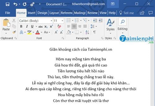 Cách giãn khoảng cách dòng chữ trong Word