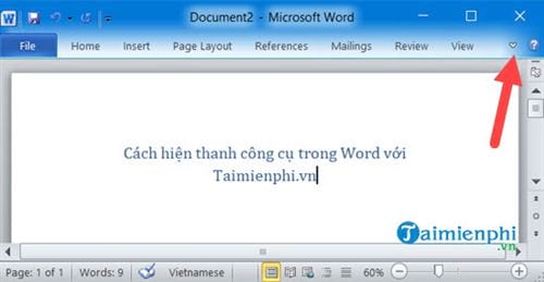 cach hien thanh cong cu trong word 11