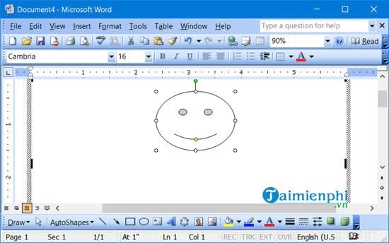 Cách lấy thanh công cụ drawing trong Word 10