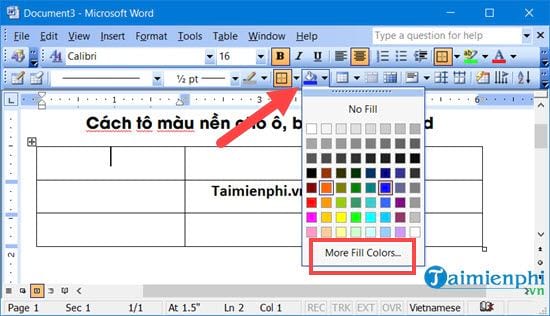 Cách tô màu ô màu nền cho bảng trong Word  Trung Tâm Tin Học Trường Thịnh  Vũng Tàu