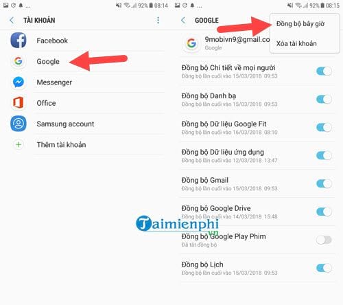 Cách sao lưu khôi phục danh bạ điện thoại từ Gmail 7