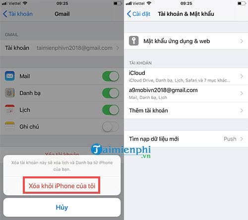 Cách xóa gmail trên điện thoại Android, iPhone