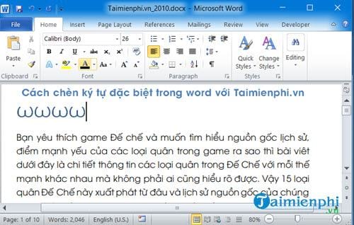 huong dan chen ky tu dac biet vao word 12