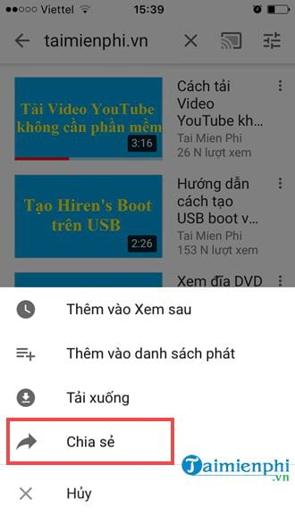 how to share youtube videos via messenger on mobile phone 3