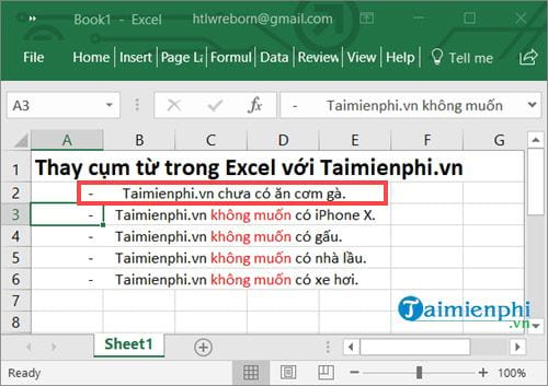 Cách thay thế cụm từ trong Word và Excel