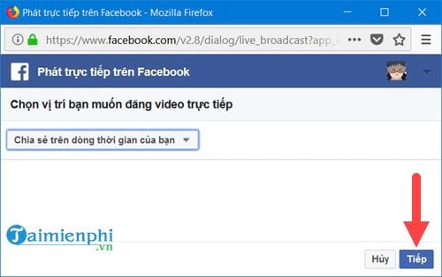 phat video truc tiep tren facebook bang desktop laptop 7