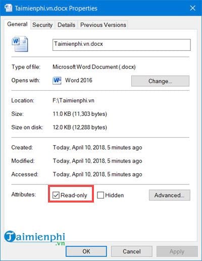 Khắc phục File Word bị read only