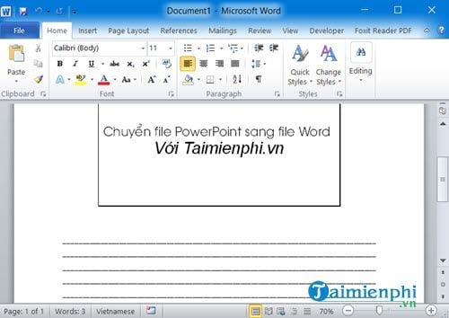 Cách chuyển file PowerPoint sang file Word