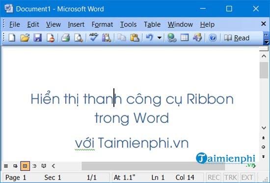 Cách ẩn, hiện thanh công cụ Ribbon trong Word, Excel 10