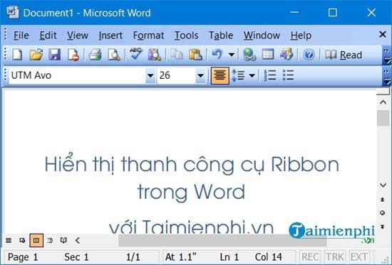 cach an hien thanh cong cu ribbon trong word excel 13