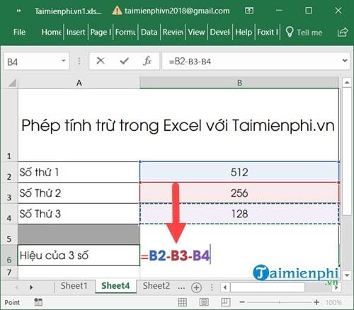 cach tinh cong tru nhan chia trong excel 5