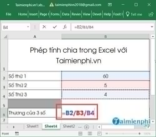 cach tinh cong tru nhan chia trong excel 9