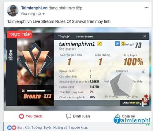 Cách Live Stream Rules Of Survival trên máy tính, bản PC