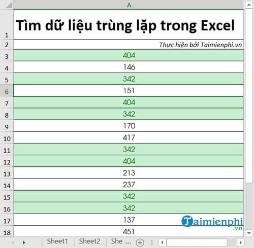 Cách tìm dữ liệu trùng lặp trong Excel, Hightlight Duplicate