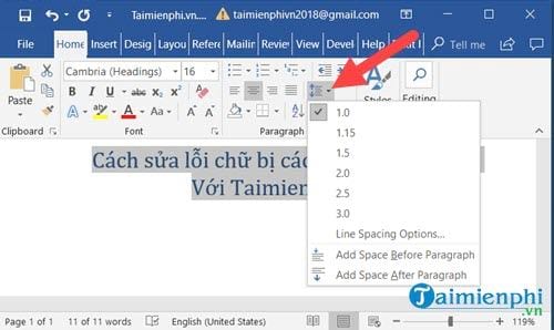 Cách sửa lỗi chữ bị cách xa trong Word