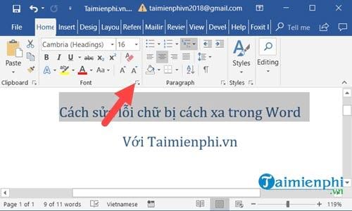 Cách sửa lỗi chữ bị cách xa trong Word