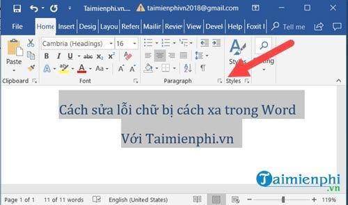 Cách sửa lỗi chữ bị cách xa trong Word