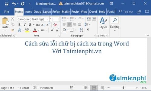 Cách sửa lỗi chữ bị cách xa trong Word