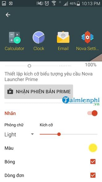 Đổi giao diện Android bằng Nova Launcher