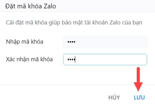 cach dat ma khoa zalo 9
