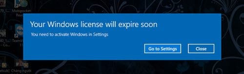 Cách tắt thông báo Your Windows license will expire soon sau khi mở máy tính