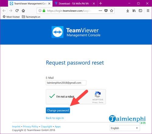 reset password teamview free account
