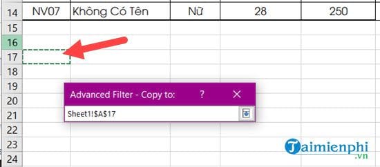 cach loc du lieu trong excel bang advanced filter 10