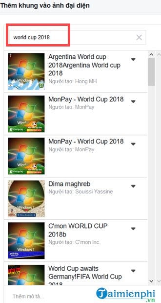 Cách thay khung ảnh đại diện World Cup 2018 trên Facebook