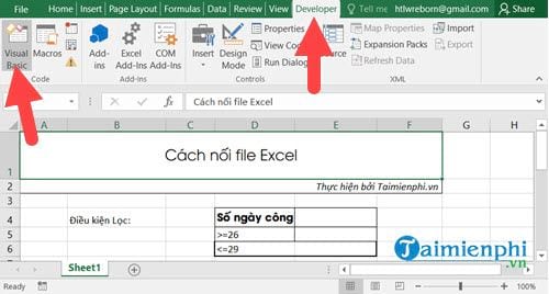 Cách nối file Excel