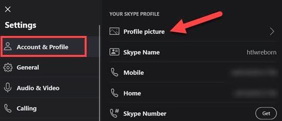 Cách thay ảnh đại diện, avatar Skype mới 8.25