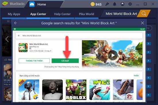 Cách chơi Mini World Block Art trên PC bằng giả lập Android 2