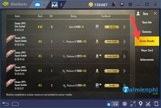 Huong dan kiểm tra tiền sử đầu đời của con bạn trong mobile pubg 5