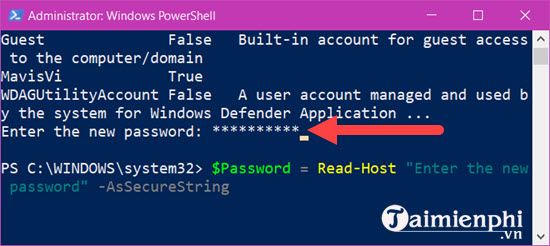Hướng dẫn đổi mật khẩu Windows 10 bằng PowerShell