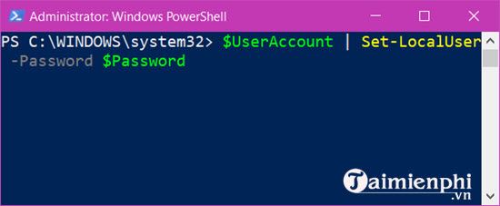Hướng dẫn đổi mật khẩu Windows 10 bằng PowerShell