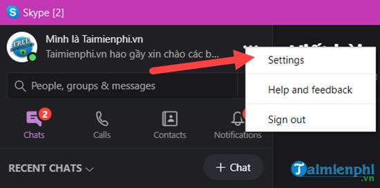 Cách thay đổi thư mục Download trên Skype
