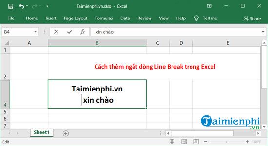 cach them ngat dong line break trong excel 3