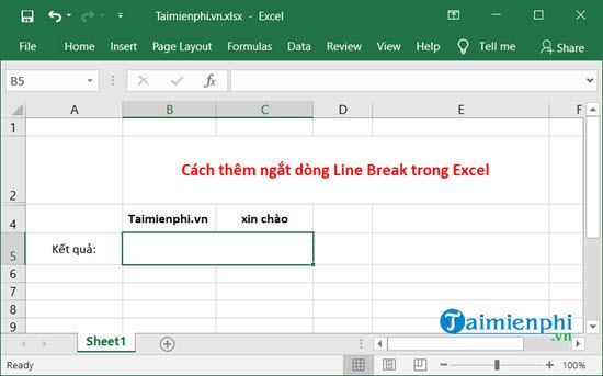 cach them ngat dong line break trong excel 4