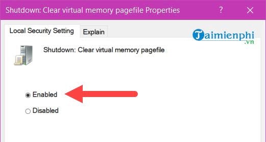 Xóa file Pagefile hoàn toàn khi tắt máy tính Windows 10