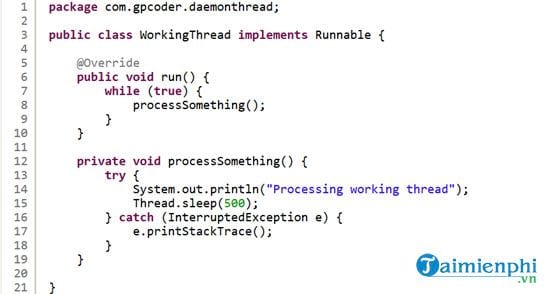 Hướng dẫn tạo hàm Daemon Threads trong Java