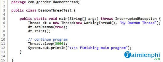 Hướng dẫn tạo hàm Daemon Threads trong Java