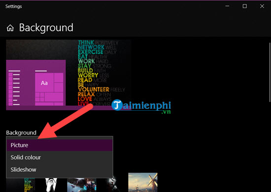 doi hinh nen may tinh win 10