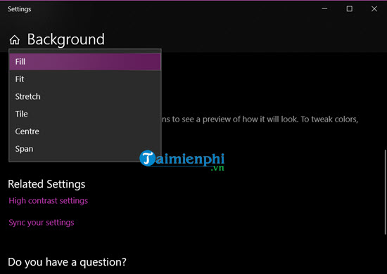 doi hinh nen may tinh win 10