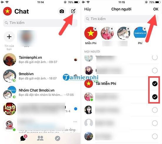 Cách tạo nhóm chat Messenger trên điện thoại