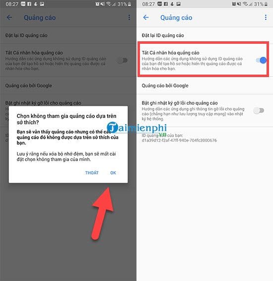 cach tat quang cao tren android 4