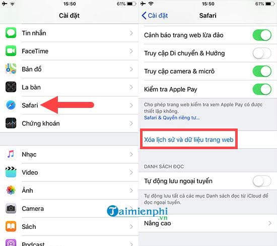 Cách xóa lịch sử duyệt web trên iPhone, iPad, Safari, Chrome