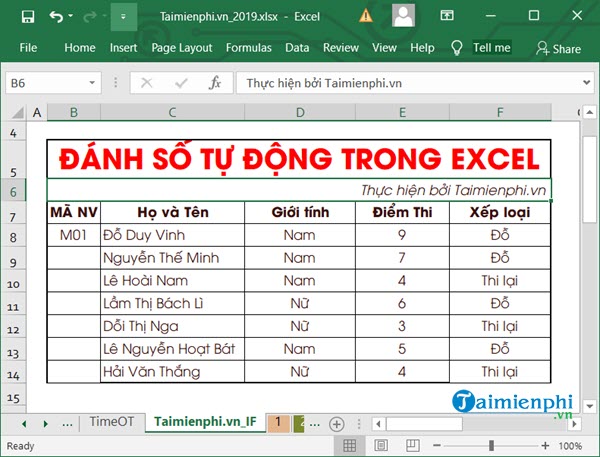 tu dong danh so thu tu cot trong Excel