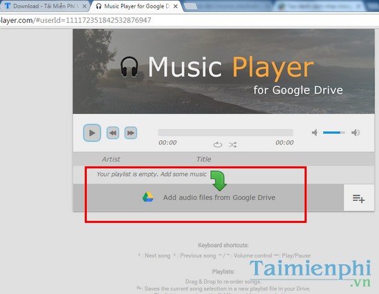 Hướng dẫn tạo list nhạc trong Google Drive