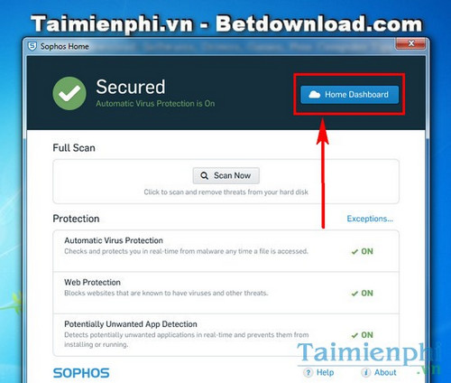 Bảo vệ máy tính bằng Sophos Home