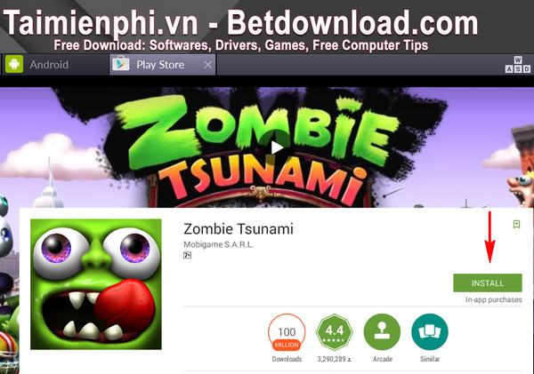 Chơi Zombie Tsunami trên máy tính bằng BlueStacks